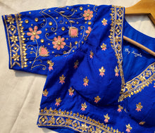 Load image into Gallery viewer, Floral Jaal Embroidered Blouse - Royal Blue
