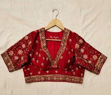 Load image into Gallery viewer, Floral Jaal Embroidered Blouse - Maroon
