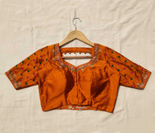 Load image into Gallery viewer, Thread Embroidered Blouse - Dark Mustard Yellow
