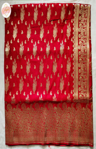 Banarasi Saree - Blood Red Design 1