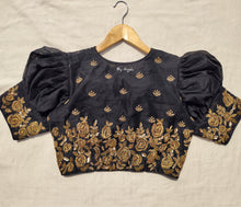 Load image into Gallery viewer, Copper Floral Embroidered Blouse - Black
