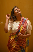 Load image into Gallery viewer, Handwoven Multicolored Gamcha Saree
