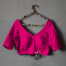 Load image into Gallery viewer, Backless Solid Blouse with Three Tie-up - Magenta
