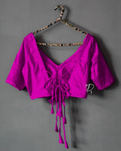 Load image into Gallery viewer, Backless Solid Blouse with Three Tie-up -  Pink
