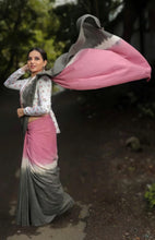 Load image into Gallery viewer, Karuna - A Pink Black Assam Cotton Saree
